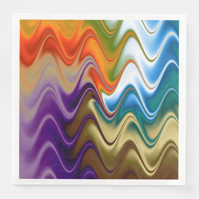 Wavy Multicolor Abstract Napkin (Front)
