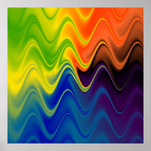 Wavy Multicolor Abstract Poster (Front)