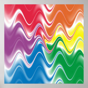 Wavy Multicolor Abstract Poster