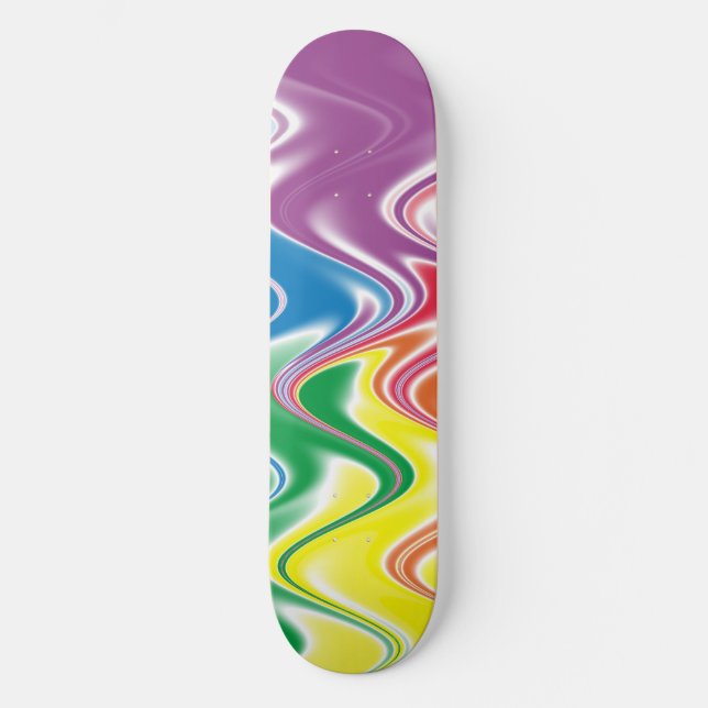 Wavy Multicolor Abstract Skateboard (Front)
