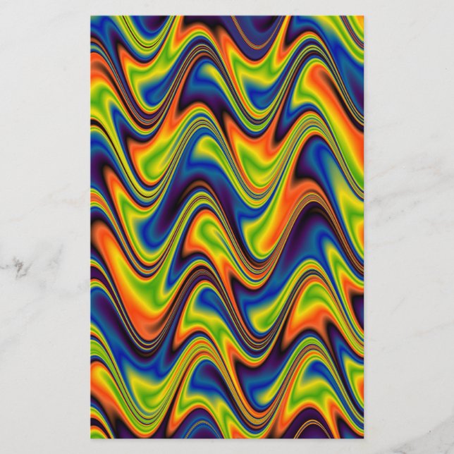Wavy Multicolor Abstract Stationery (Front)