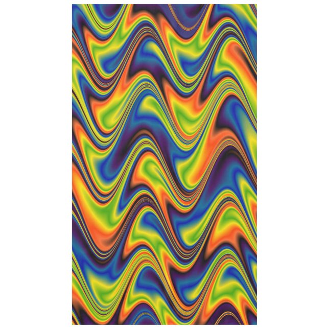 Wavy Multicolor Abstract Tablecloth (Front)