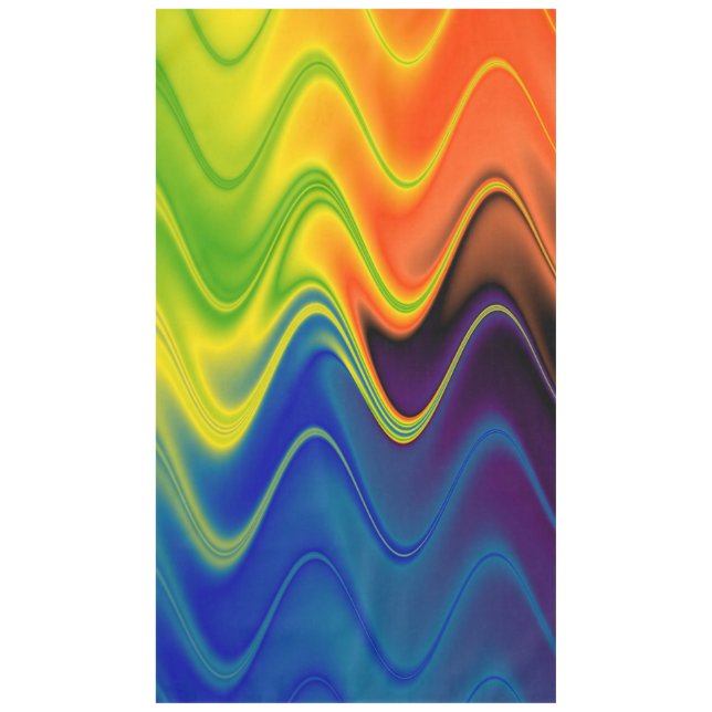 Wavy Multicolor Abstract Tablecloth (Front)
