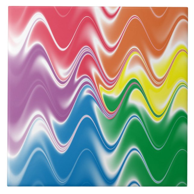 Wavy Multicolor Abstract Tile (Front)