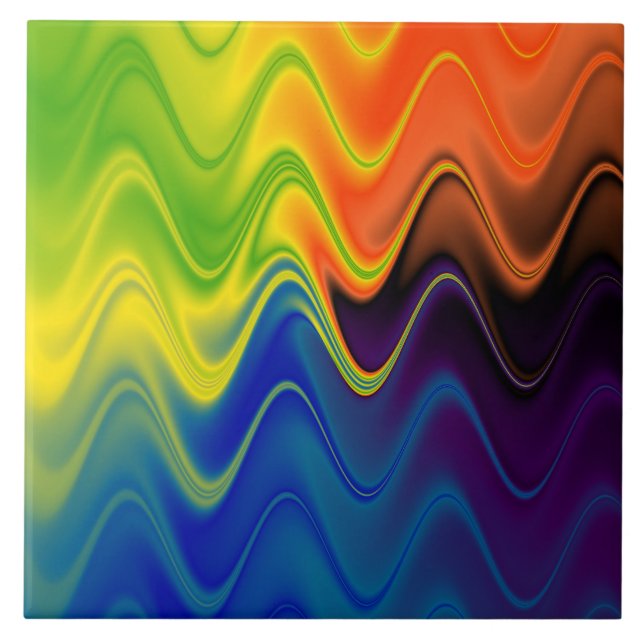 Wavy Multicolor Abstract Tile (Front)