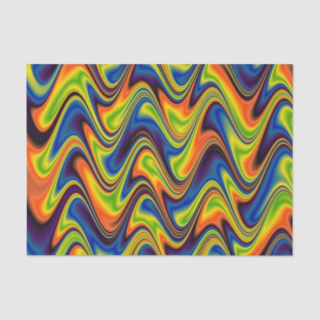 Wavy Multicolor Abstract Tissue Paper (Front)