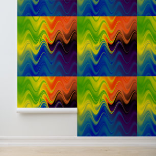 Wavy Multicolor Abstract Wallpaper