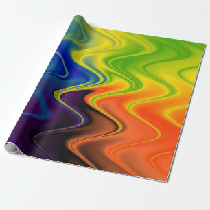 Wavy Multicolor Abstract Wrapping Paper