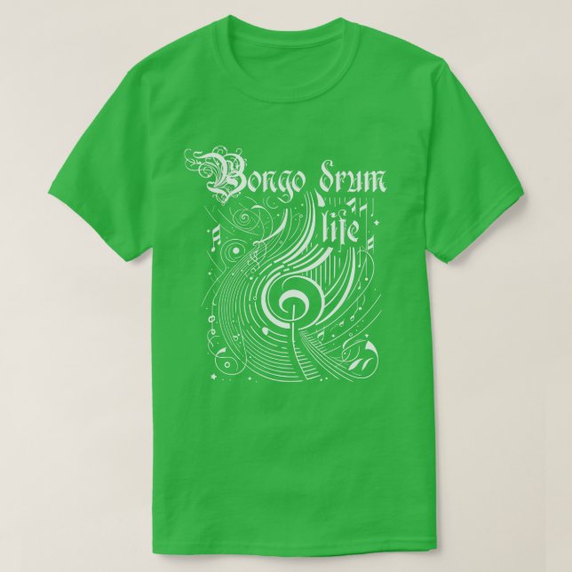Wavy Music Bongo drum Life T-Shirt (Design Front)