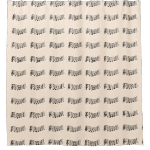 Wavy Music Notes Scale Custom Shower Curtains