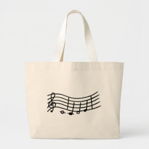 Wavy Music Scale and Notes Tote Bags
