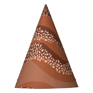Wavy Natural Geo: Minimalist Seamless. Party Hat