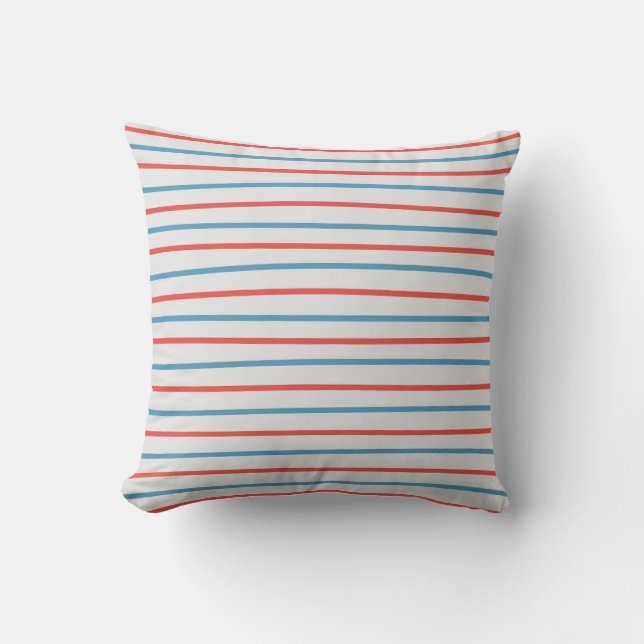 Wavy Nautical Stripes Cushion (Front)