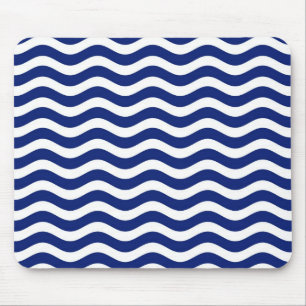 Wavy Navy Stripes decor Mouse Mat