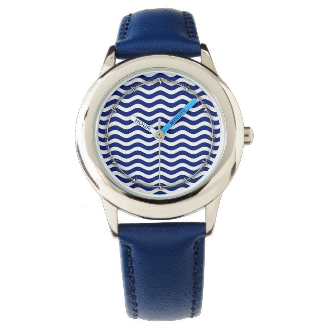 Wavy Navy Stripes Watch (Front)