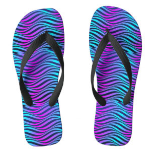 Wavy Neon Colored Flip Flops