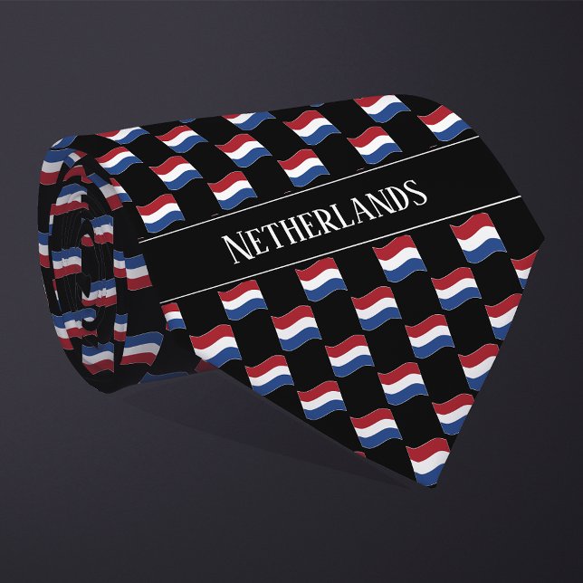 Wavy Netherlands Flag Pattern  Tie (Creator Uploaded)