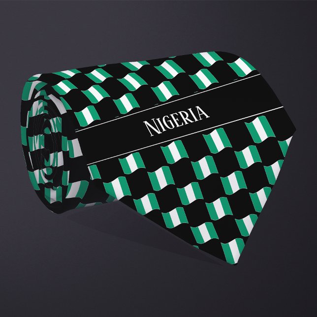 Wavy Nigeria Flag Pattern  Tie (Creator Uploaded)