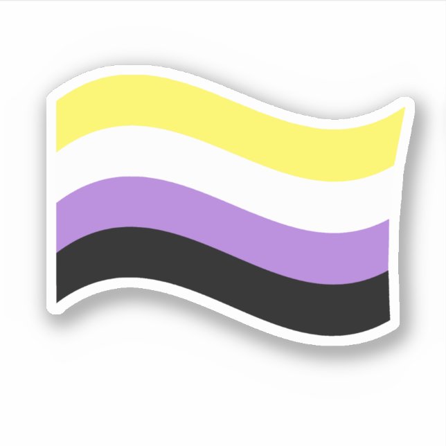 Wavy Nonbinary Flag Sticker (Front)