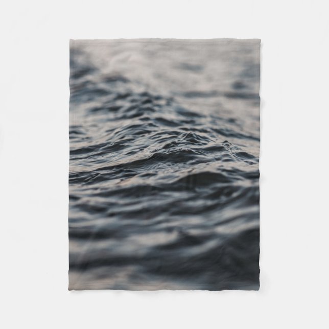 Wavy ocean during daytime fleece blanket (Front)
