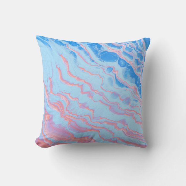Wavy Oil Marble Throw Pillow (Front)