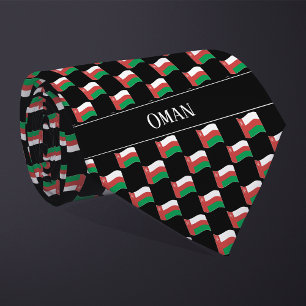 Wavy Oman Flag Pattern  Tie