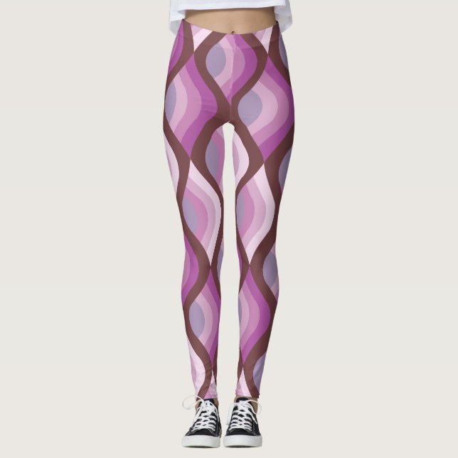Wavy Ombre Purple All-Over-Print Leggings (Front)
