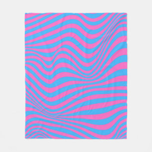 Wavy Optical Illusion Pattern Fleece Blanket