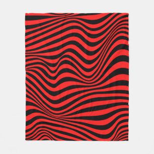 Wavy Optical Illusion Pattern Fleece Blanket