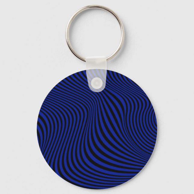 Wavy Optical Illusion Pattern        Key Ring (Front)