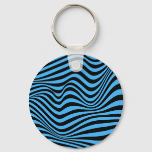 Wavy Optical Illusion Pattern Key Ring