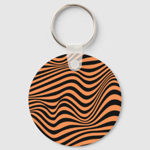 Wavy Optical Illusion Pattern Key Ring