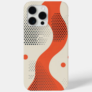 Wavy orange shape with black dots iPhone 15 pro max case