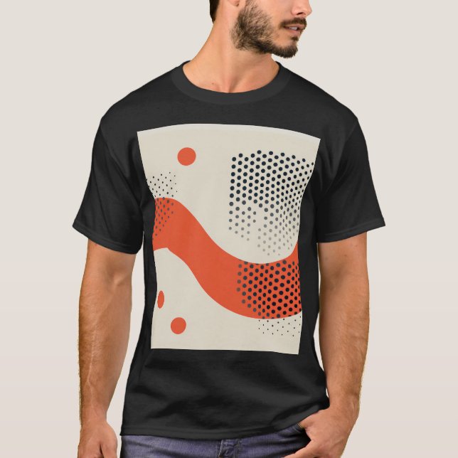 Wavy orange shape with black dots T-Shirt (Front)