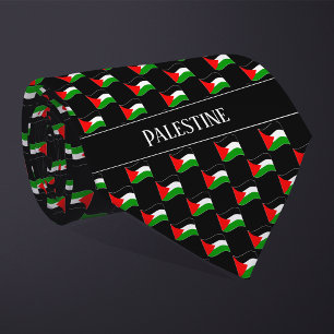 Wavy Palestine Flag Pattern  Tie
