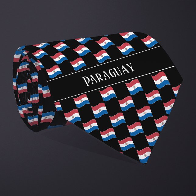 Wavy Paraguay Flag Pattern  Tie (Creator Uploaded)