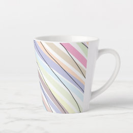 Wavy Pastel Colours Latte Mug