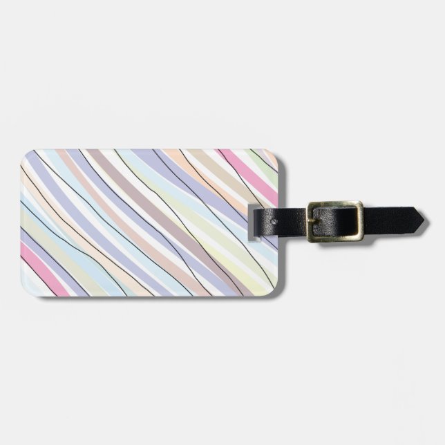 Wavy Pastel Colours  Luggage Tag (Front Horizontal)