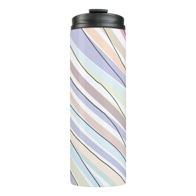 Wavy Pastel Colours  Thermal Tumbler (Front)