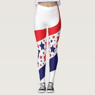 Wavy Patriotic Abstract Leggings