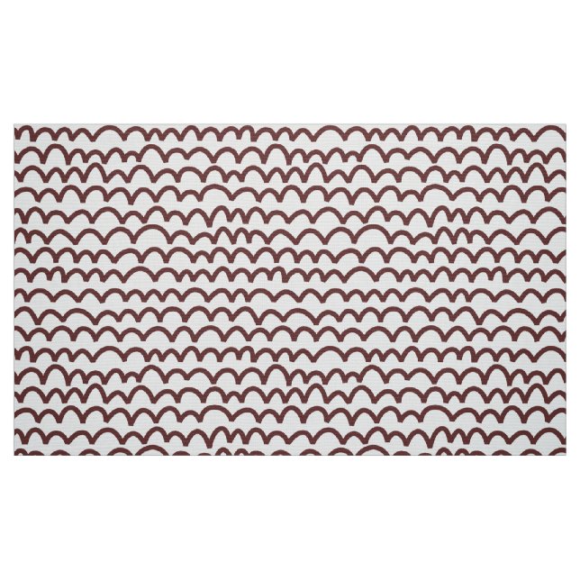 Wavy Pattern - Dark Brown on White Fabric (Fat Quarter)