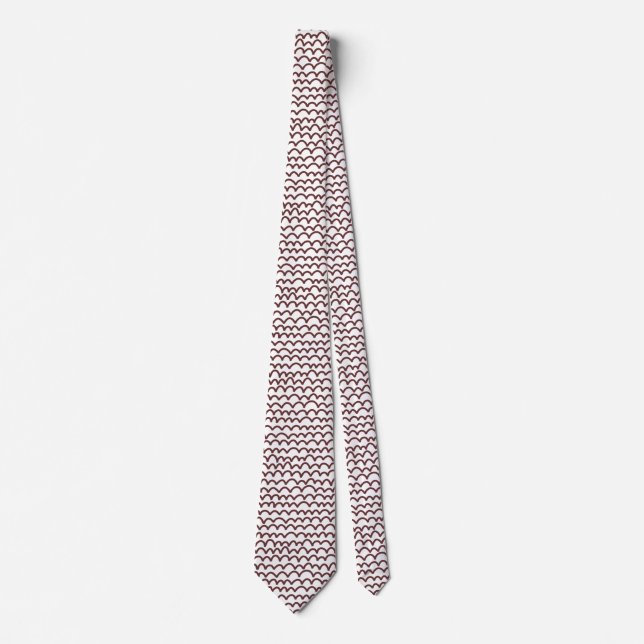 Wavy Pattern - Dark Brown on White Tie (Front)