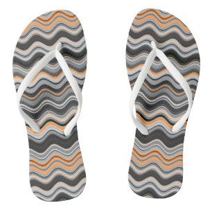 Wavy Pattern Flip Flops