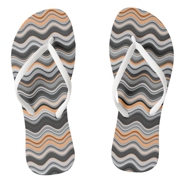 Wavy Pattern Flip Flops (Footbed)