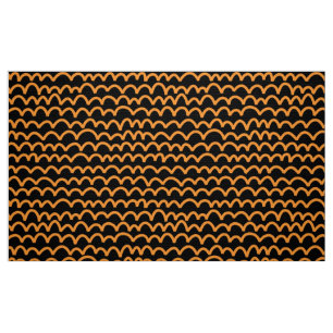 Wavy Pattern - Light Orange on White Fabric