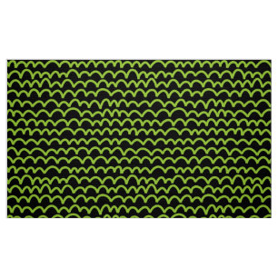 Wavy Pattern - Martian Green on White Fabric