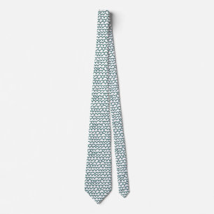 Wavy Pattern - Moss Green on White Tie