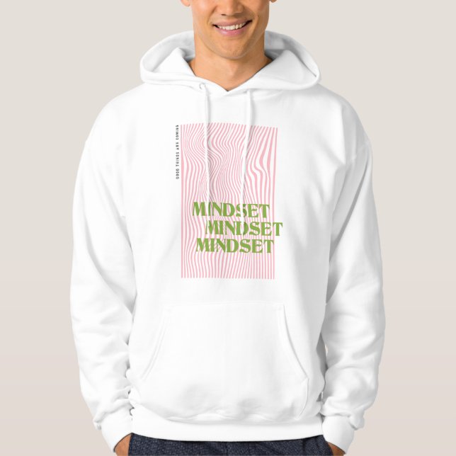 Wavy Pattern Retro Vintage Mindset Graphic Hoodie (Front)
