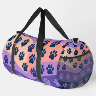 Wavy Paw Print Pet Travel Carrier Duffle Bag