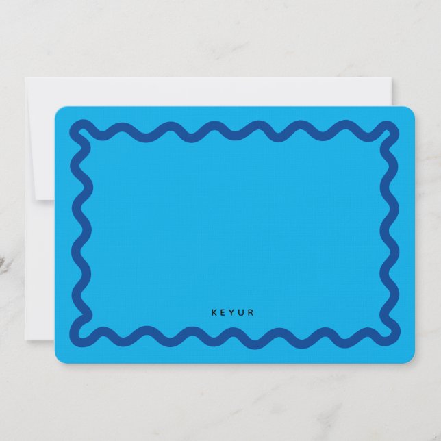 Wavy Personalised Stationery Note Photo Card (Front)
